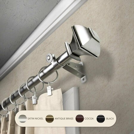 KD ENCIMERA 0.8125 in. Vicky Curtain Rod with 28 to 48 in. Extension, Satin Nickel KD3726102